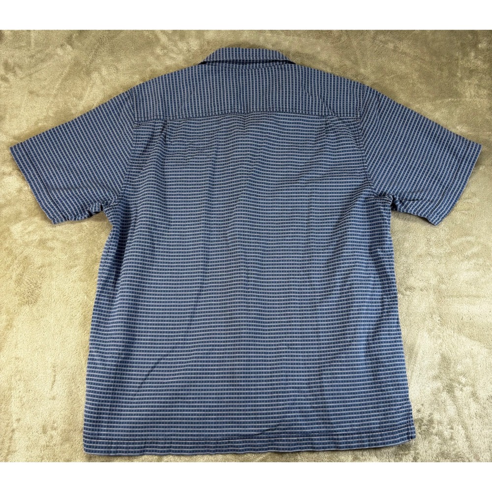Tommy Bahama Shirt Mens Large Blue Grid Short Sleeve Textured Button Up - Picture 6 of 8